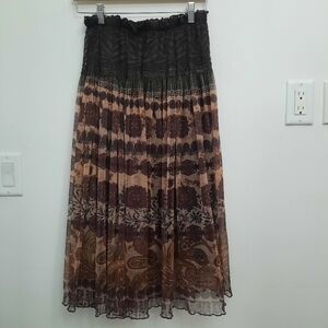 Y2K Bohemian Floral Print Boho Mesh Skirt